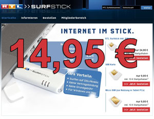 RTL Surfstick für 14,95 Euro