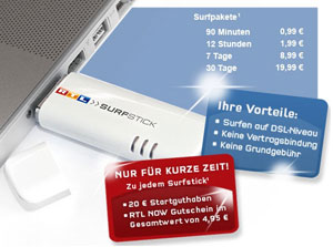 RTL Surfstick mit mehr Datenvolumen