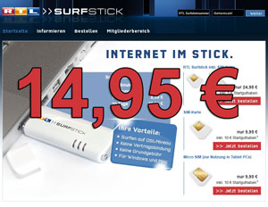 RTL Surfstick für 14,95 Euro RTL Surfstick für 14,95 Euro
