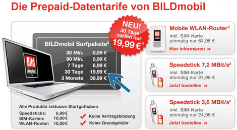 BILDmobil 30 Tage Surfpaket