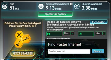 Der zweite Klarmobil Speedtest erzielte das gleiche Ergebnis