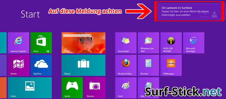 Windows 8 - Surfstick als Laufwerk erkannt