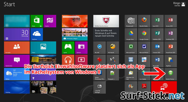 Windows 8 - Surfstick Software platziert sich als App